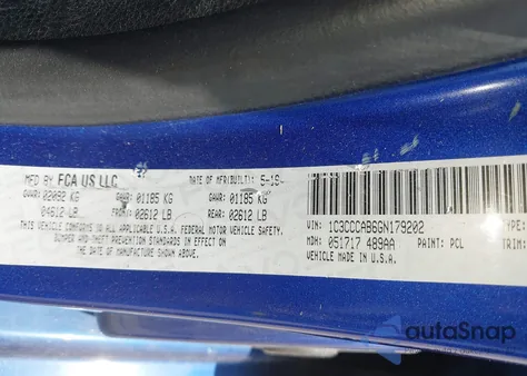 2016 Chrysler 200 Limited Platinum from USA, damaged, VIN 1C3CCCAB6GN179202